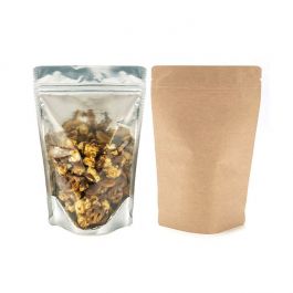 Stand Up Pouches Transparent/Kraft 15x9x23cm | 312 grams (100 pieces) [ZBGK7]