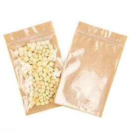 Kraft Barrier Bags with clear front 15.2 x 23.5 cm w/Tear Notches (100 Pieces) [HZB7KC]