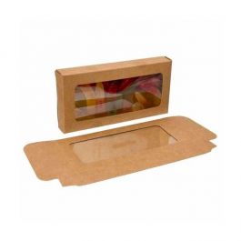 Kraft Gift Boxes with Window 7x2.1x13.8cm (25 pieces) [WKRG315]