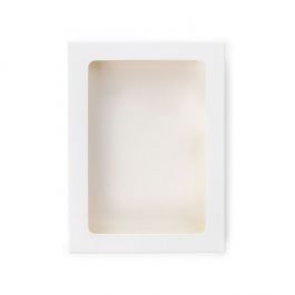 White Gift Boxes Window Box w/ attached window 10.2x2.1x13.8 cm (25 pieces) [WKRGW313]