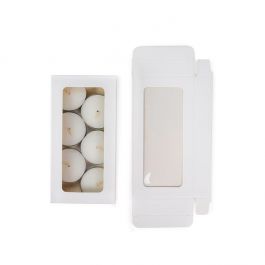 White Gift Boxes Window Box w/ attached window 7x2.1x13.8 cm (25 pieces) [WKRGW315]