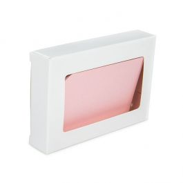 White Gift Boxes Window Box w/ attached window 7x2.1x10.3 cm (25 pieces) [WKRGW317]
