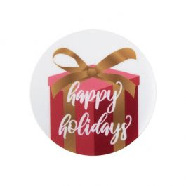Stickers Round Round Red/White with White Tekst 3,8 cm (1 Sheet) [LS1HHH]