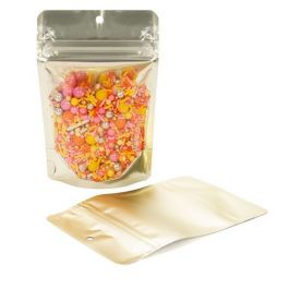 Stand Up Pouches Transparent/Matt Gold 10.2x6x15.2cm | 57 grams (100 pieces) [ZBGMG2]