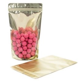 Stand Up Pouches Transparent/Matt Gold 17.1x8.9x28.6cm | 340 grams (100 pieces) [ZBGMG4]