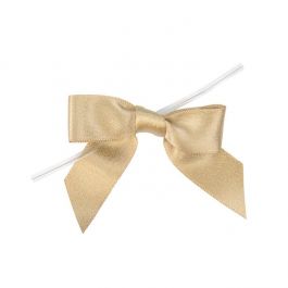 Bows Pre-tied Metallic Champagne 8,9 cm (25 pieces) [MBOWC]