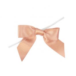 Bows Pre-tied Metallic Rose 8,9 cm (25 pieces) [MBOWRS]