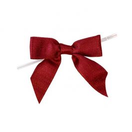 Bows Pre-tied Metallic Scarlet 8,9 cm (25 pieces) [MBOWSC]