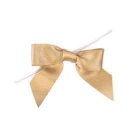 Bows Pre-tied Metallic Taupe 8,9 cm (25 pieces) [MBOWT]