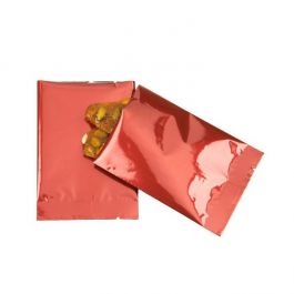 Plastic Bags Red 7.5x10.2cm Metallised and Sealable (100 pieces) [SVP34R]