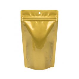 Stand Up Pouches Gold 13x7,9x20,6cm With Hanghole (100 Pieces) [ZBGM3GH]