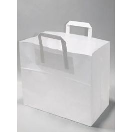 Paper Carrier Bags 22x10x28cm White Kraft 70 g/qm (50 pieces) [PADW7026]