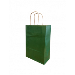 Paper Carrier Bags dark Green 22+10x31cm Kraft 90 grams (50 pieces) [PAM2231DKGR]