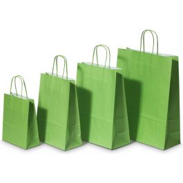 Paper Carrier Bags Green 32+12x41cm Kraft 100 grams (50 pieces) [PAM3241GR]