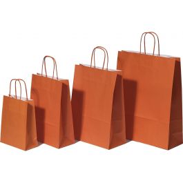 Paper Carrier Bags Orange 32+12x41cm Kraft 100 grams (50 pieces) [PAM3241OR]