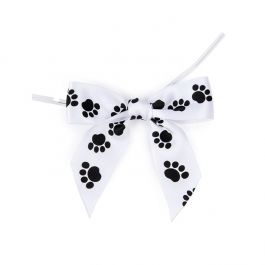 Bows Pre-tied Paw Print 8,9cm (25 pieces) [PBOWP]