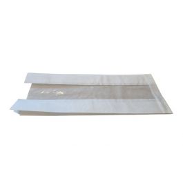 Side Gusset Bags with window, 16x8x38 cm, 40 g/m2 kraft - 20 my Bopp (100 pcs) [PAHV1638]