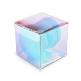 Plastic Gift Boxes 5,1x5,1x5,1 cm Iridescent with Autolock Bottom (25 pieces) [PLB104I]