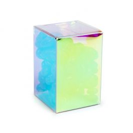 Plastic Gift Boxes 5,1x5,1x7,6 cm Iridescent with Autolock Bottom (25 pieces) [PLB139I]