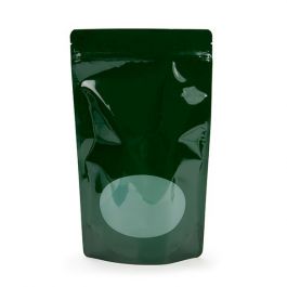 Stand Up Pouches Green with oval Window 10x6x15cm | 57 grams (100 pieces) [ZBGO2HG]