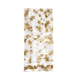 Printed Bags Stars Gold 8.9x5.1x19.1cm with side gusset (100 pieces) [G3MSG]