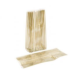 Printed Bags Stripes Gold 12.5x8x29 cm with side gusset (100 pieces) [G5VSG]