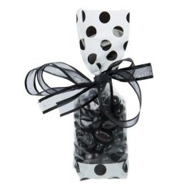 Printed Bags White with Black Dots 5.1x4.8x24.1cm with side gusset (100 pieces) [G1WB]