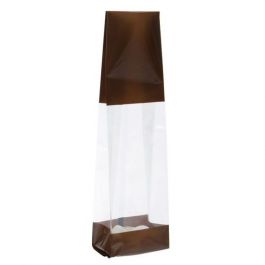 Printed Bags Brown 6.7x4.8x27.3cm with side gusset (100 pieces) [G2BN]