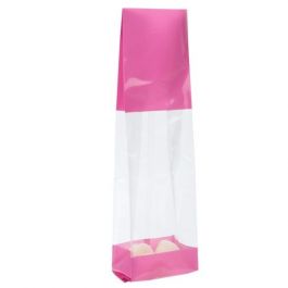 Printed Bags Pink 6.7x4.8x27.3cm with side gusset (100 pieces) [G2PK]
