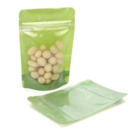 Stand Up Pouches Rice Paper Transparent/Green 10.2x6x15.2cm | 57 grams (100 pieces) [ZBGR2GRC]