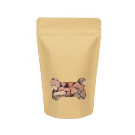 Stand Up Pouches Kraft bone window 13x7,9x20,6cm (25 Pieces) [ZBGW3KB]