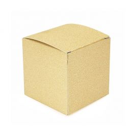 Folding Box Gold Glitter 7,6x7,6x7,6cm (25 Pieces) [FB2GG]