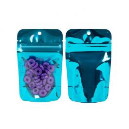 Stand Up Pouches Transparent/Blue 7,9x5,1x13cm With Hanghole (100 Pieces) [ZBGB1AM]