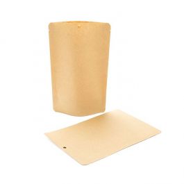 Stand Up Pouches Kraft Compostable 14.9x8.9x23.2cm no Grip Seal | 312 grams (100 pieces) [SUPEK7]