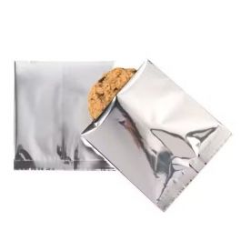 Plastic Bags Silver 10.2x10.2cm Metallised and Sealable (100 pieces) [SVP44S]