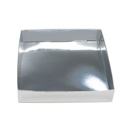 Paper Box Bottom Shimmer Silver 13x2,5x13,3cm (25 Pieces) [SS357]