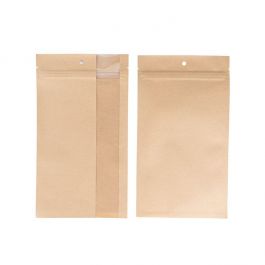 Grip Seal Bags Kraft With Vertical Window 12.7x20.8 cm (100 pieces) [HZBV6K]