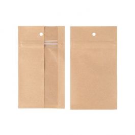 Grip Seal Bags Kraft With Vertical Window 7.6x11.4 cm (100 pieces) [HZBV3K]