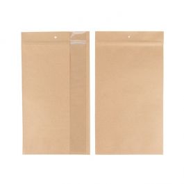 Grip Seal Bags Kraft With Vertical Window 17.8x30.5 cm (100 pieces) [HZBV8K]