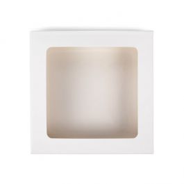 White Gift Boxes Window Box w/ attached window 10.5x2.2x10.5 cm (25 pieces) [WKRGW245]