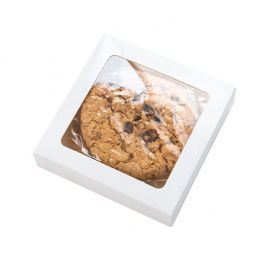 Kraft Gift Boxes glossy White 10.5x2.2x10.5cm with Window (25 pieces) [WGWG245]