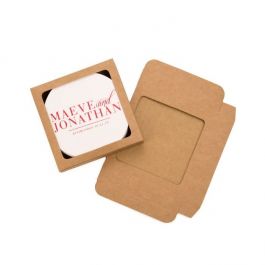 Kraft Gift Boxes 10.5x2.2x10.5cm Window Cut out (25 pieces) [WKR245]