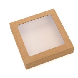 Kraft Gift Boxes with Window 10.5x2.2x10.5cm (25 pieces) [WKRG245]