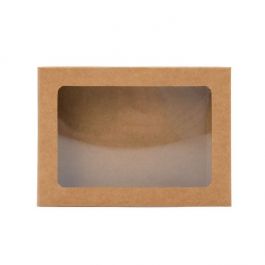 Kraft Gift Boxes with Window 15.3x2.5x21.5cm (25 pieces) [WKRGA5XL]