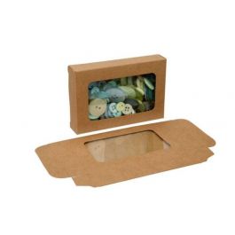 Kraft Gift Boxes with Window 7x2.1x10.3cm (25 pieces) [WKRG317]