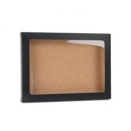 Kraft Gift Boxes Matt Black 9.5x1.5x13.2cm with Window (25 pieces) [WMBG10]