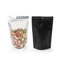 Stand Up Pouches Transparent/Black 17x9x28.5cm | 340 grams with hang hole (100 pieces) [ZBGB4H]