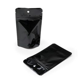 Stand Up Pouches Black 10x6x15cm | 57 grams with round hang hole (100 pieces) [ZBGM2BH]