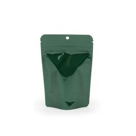 Hunter Green Metallized Stand Up Zipper Pouch 10 x 6 x 15 cm with Hang Hole (100 Pieces) [ZBGM2HGH]