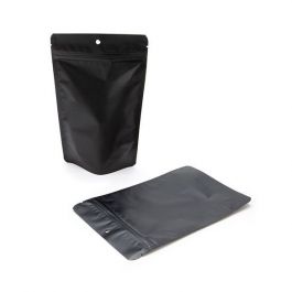 Stand Up Pouches Matt Black 13x7x20.5cm | 113 grams with hang hole (100 pieces) [ZBGM3MBH]